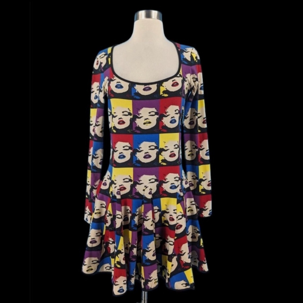 RARE Betsey Johnson Marilyn Monroe x Andy Warhol Pop Art Skater Dress